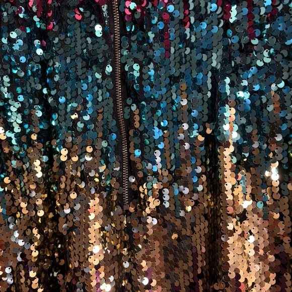 Guess Multicolored sequins Sweetheart neckline Sheath silhouette Size 6 NWT - Picture 12 of 13